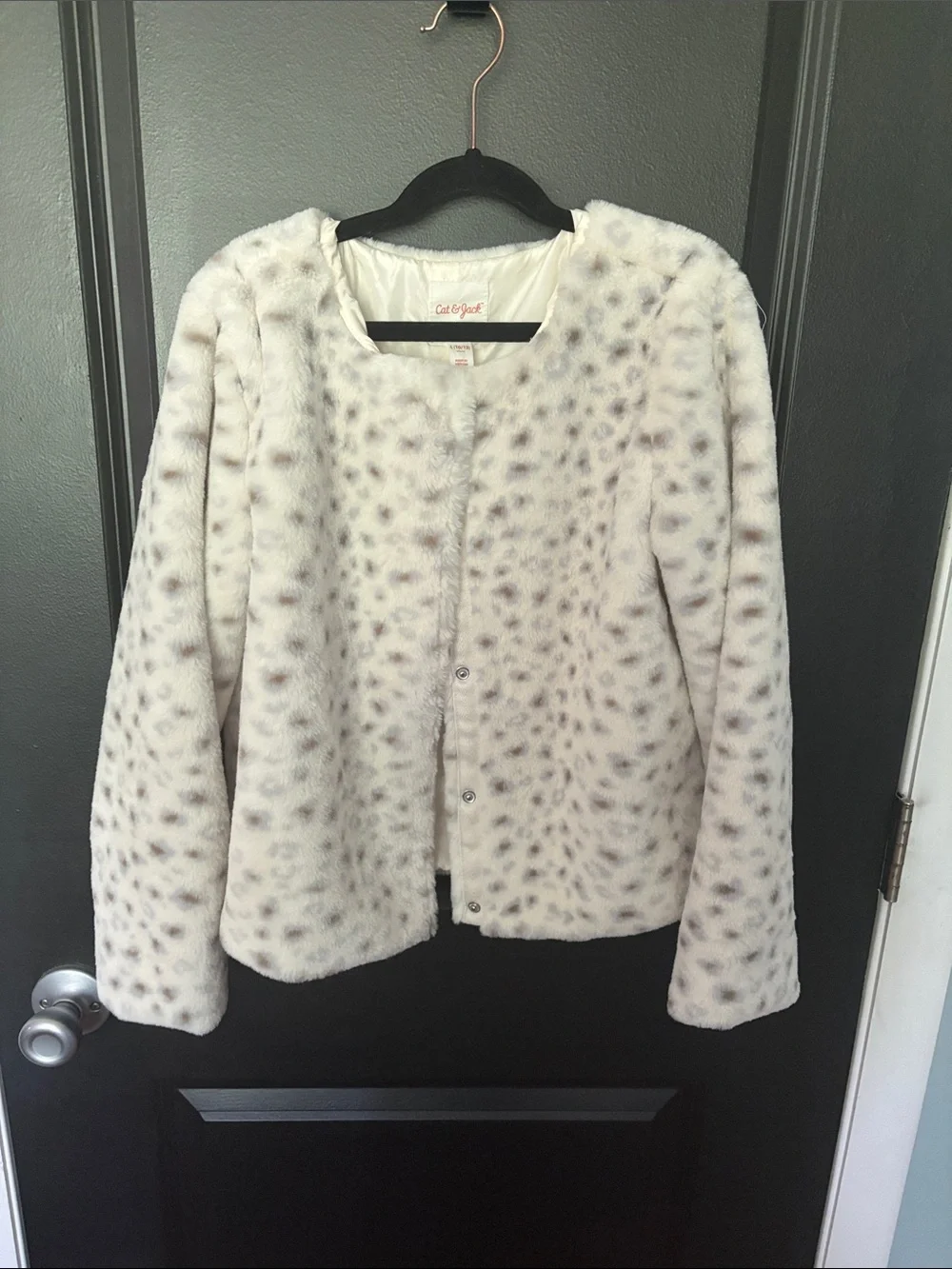 Cat & Jack large 10/12 faux fur jacket